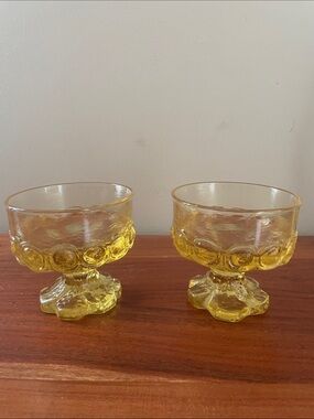 Vintage Franciscan tiffin Madeira Corsnsilk yellow compote goblet sherbet glass